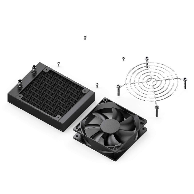 Clyxgs Water Cooling Radiator,12 Pipe Aluminum Heat Exchanger Radiator with Fan for PC CPU Computer Water Cool System DC12V 120mm Black - Image 5